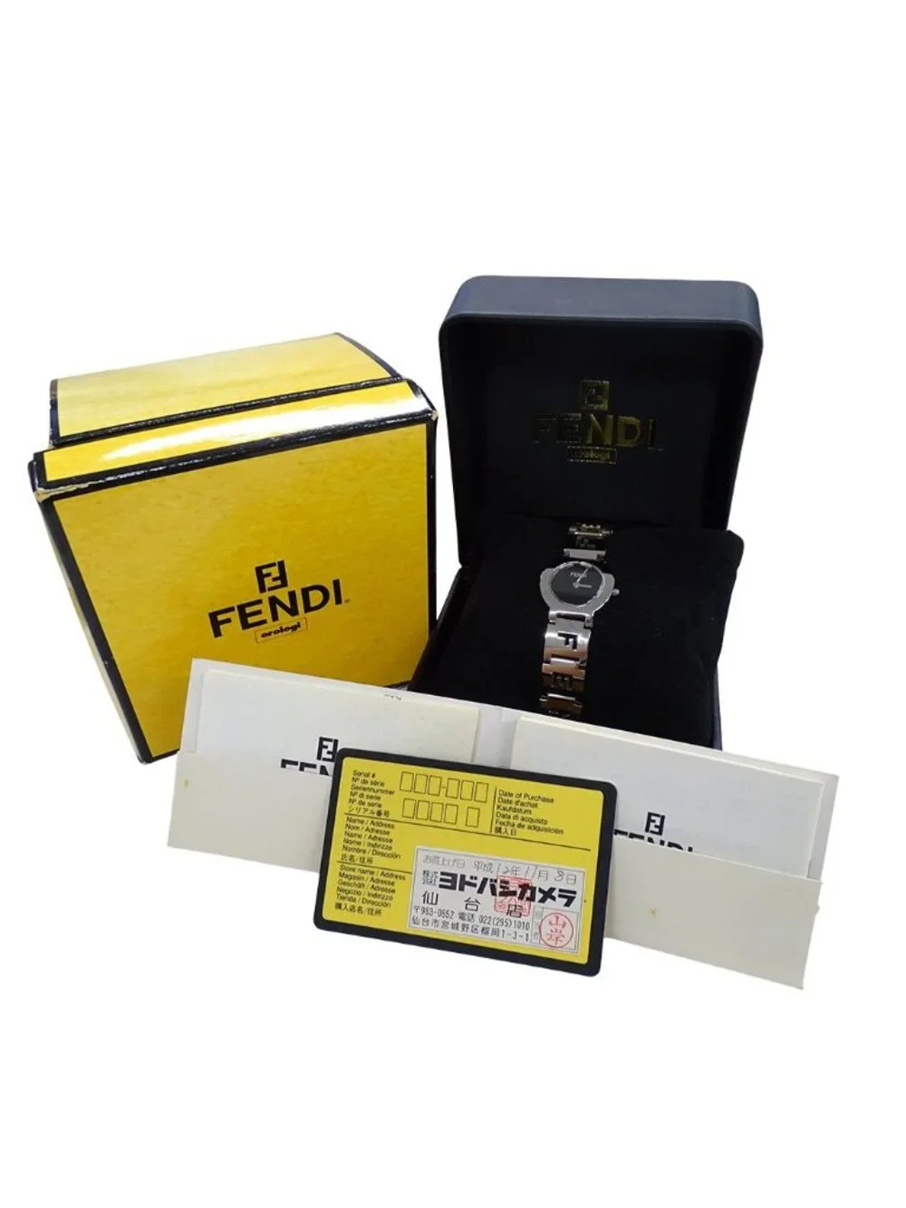 Fendi Watch Orologi Quartz Stainless Steel Silver Black